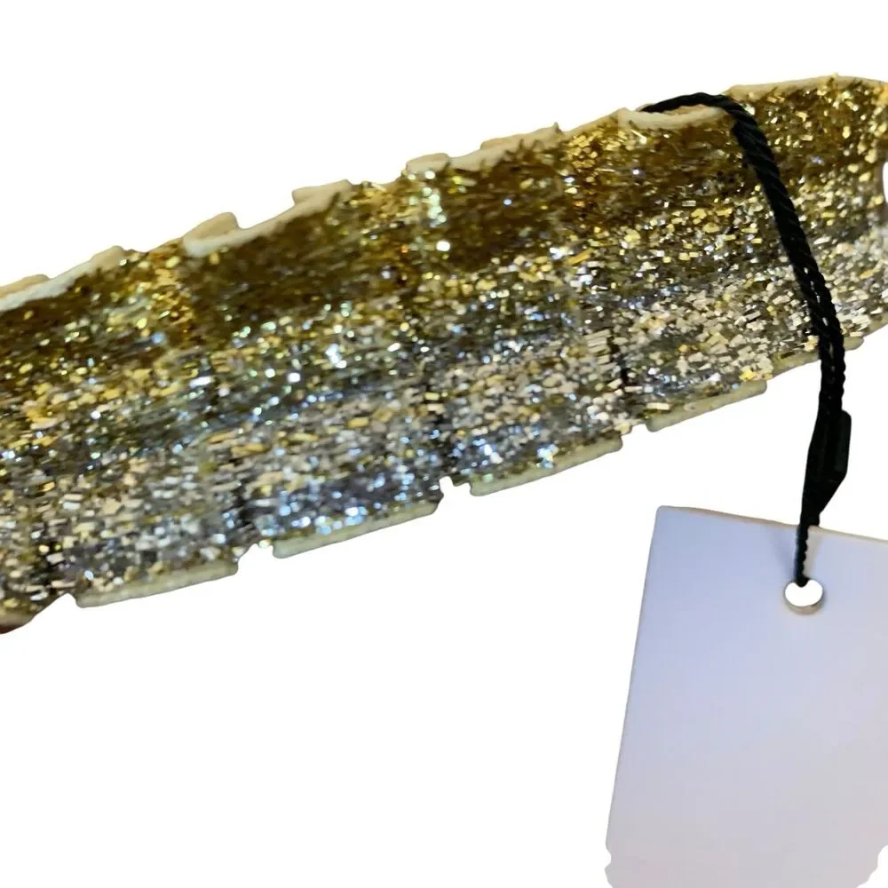 Eugenia Kim Rafaela Headband Holiday XMAS Metallic Velvet Gold Silver Ombre NWT